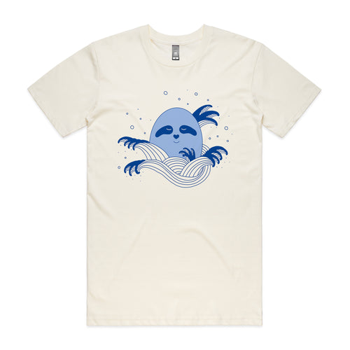 Water Elemental Egg Sloth Tee by Lonely Kids Club. All clothing from our T-shirts to our shorts and hoodies are ethically made, and printed packed and shipped from Sydney.