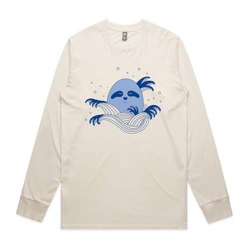 Water Elemental Egg Sloth Tee by Lonely Kids Club. All clothing from our T-shirts to our shorts and hoodies are ethically made, and printed packed and shipped from Sydney.