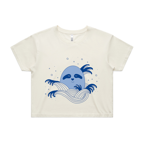 Water Elemental Egg Sloth Tee by Lonely Kids Club. All clothing from our T-shirts to our shorts and hoodies are ethically made, and printed packed and shipped from Sydney.