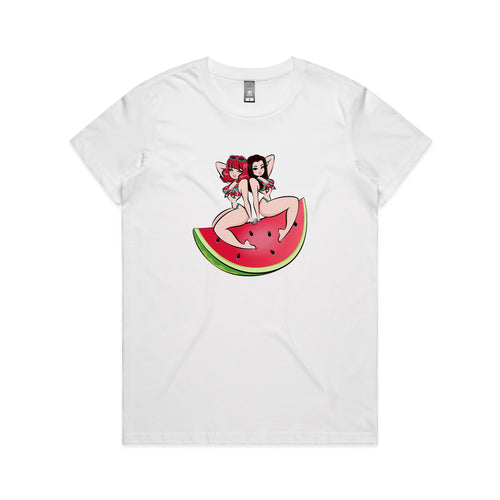 Watermelon Girls by Lonely Kids Club. All clothing from our T-shirts to our shorts and hoodies are ethically made, and printed packed and shipped from Sydney.