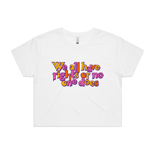 We All Have Rights Tee by Lonely Kids Club. All clothing from our T-shirts to our shorts and hoodies are ethically made, and printed packed and shipped from Sydney.