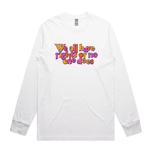 We All Have Rights Tee by Lonely Kids Club. All clothing from our T-shirts to our shorts and hoodies are ethically made, and printed packed and shipped from Sydney.