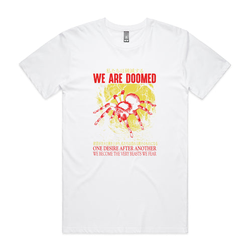 We Are Doomed Tee by Lonely Kids Club. All clothing from our T-shirts to our shorts and hoodies are ethically made, and printed packed and shipped from Sydney.