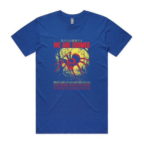 We Are Doomed Tee by Lonely Kids Club. All clothing from our T-shirts to our shorts and hoodies are ethically made, and printed packed and shipped from Sydney.