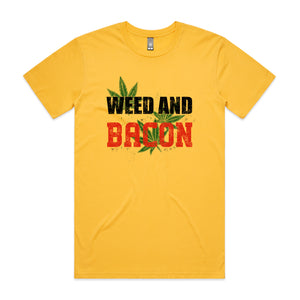 Weed And Bacon Tee by Lonely Kids Club. All clothing from our T-shirts to our shorts and hoodies are ethically made, and printed packed and shipped from Sydney.