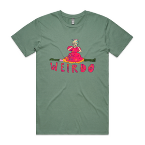 Weirdo Tee by Lonely Kids Club. All clothing from our T-shirts to our shorts and hoodies are ethically made, and printed packed and shipped from Sydney.
