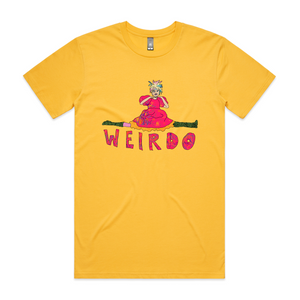 Weirdo Tee by Lonely Kids Club. All clothing from our T-shirts to our shorts and hoodies are ethically made, and printed packed and shipped from Sydney.