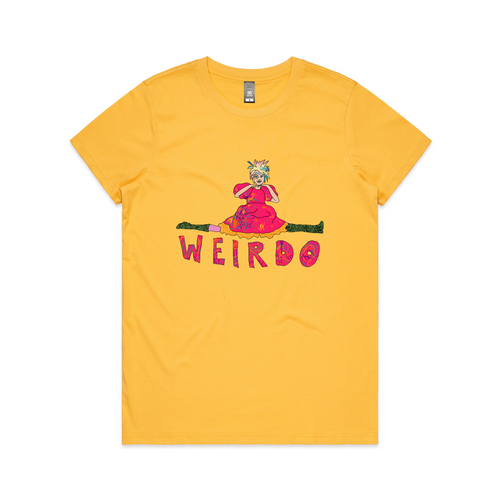 Weirdo Tee by Lonely Kids Club. All clothing from our T-shirts to our shorts and hoodies are ethically made, and printed packed and shipped from Sydney.