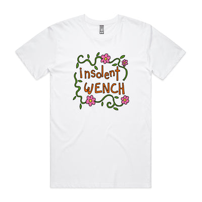 Insolent Wench Tee by Lonely Kids Club. All clothing from our T-shirts to our shorts and hoodies are ethically made, and printed packed and shipped from Sydney.