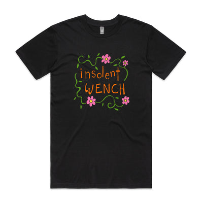 Insolent Wench Tee by Lonely Kids Club. All clothing from our T-shirts to our shorts and hoodies are ethically made, and printed packed and shipped from Sydney.