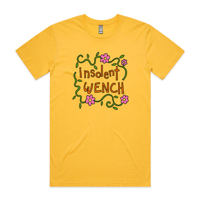 Insolent Wench Tee by Lonely Kids Club. All clothing from our T-shirts to our shorts and hoodies are ethically made, and printed packed and shipped from Sydney.
