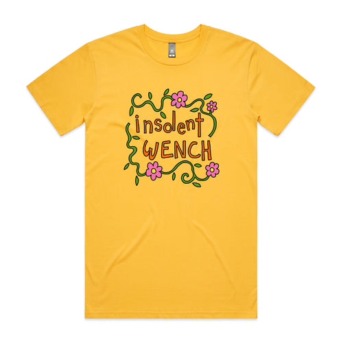 Insolent Wench Tee by Lonely Kids Club. All clothing from our T-shirts to our shorts and hoodies are ethically made, and printed packed and shipped from Sydney.
