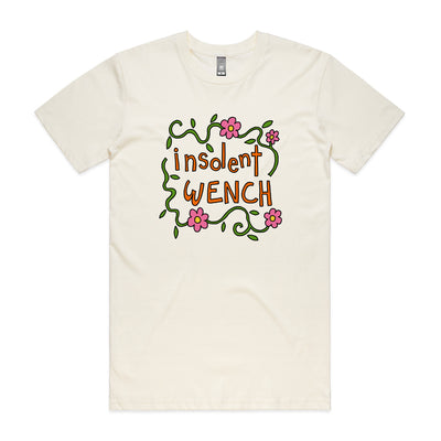Insolent Wench Tee by Lonely Kids Club. All clothing from our T-shirts to our shorts and hoodies are ethically made, and printed packed and shipped from Sydney.