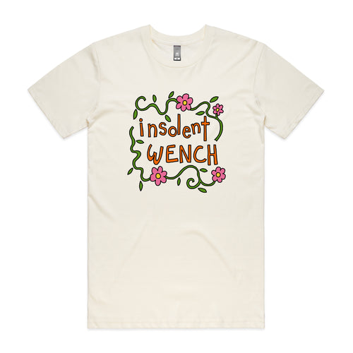 Insolent Wench Tee by Lonely Kids Club. All clothing from our T-shirts to our shorts and hoodies are ethically made, and printed packed and shipped from Sydney.