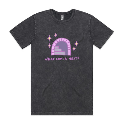 What Comes Next Tee by Lonely Kids Club. All clothing from our T-shirts to our shorts and hoodies are ethically made, and printed packed and shipped from Sydney.