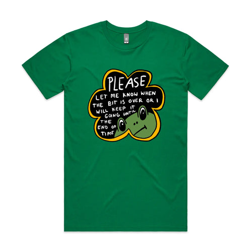 When The Bit Is Over Tee by Lonely Kids Club. All clothing from our T-shirts to our shorts and hoodies are ethically made, and printed packed and shipped from Sydney.
