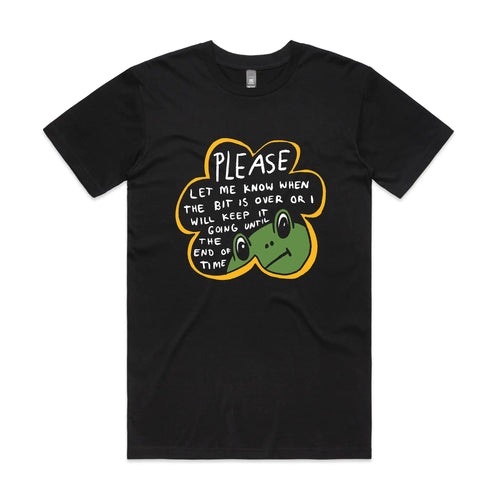When The Bit Is Over Tee by Lonely Kids Club. All clothing from our T-shirts to our shorts and hoodies are ethically made, and printed packed and shipped from Sydney.
