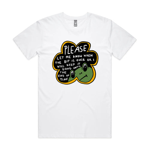 When The Bit Is Over Tee by Lonely Kids Club. All clothing from our T-shirts to our shorts and hoodies are ethically made, and printed packed and shipped from Sydney.