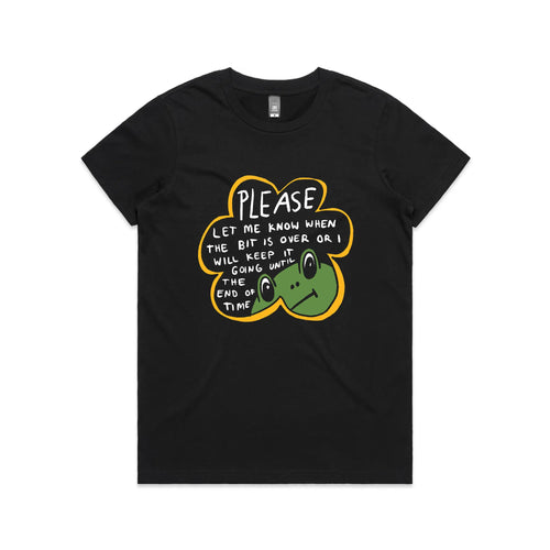 When The Bit Is Over Tee by Lonely Kids Club. All clothing from our T-shirts to our shorts and hoodies are ethically made, and printed packed and shipped from Sydney.