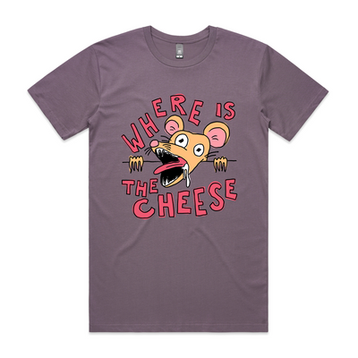 Where Is The Cheese Tee by Lonely Kids Club. All clothing from our T-shirts to our shorts and hoodies are ethically made, and printed packed and shipped from Sydney.