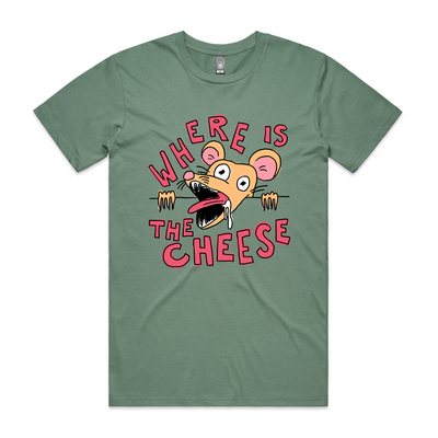 Where Is The Cheese Tee by Lonely Kids Club. All clothing from our T-shirts to our shorts and hoodies are ethically made, and printed packed and shipped from Sydney.