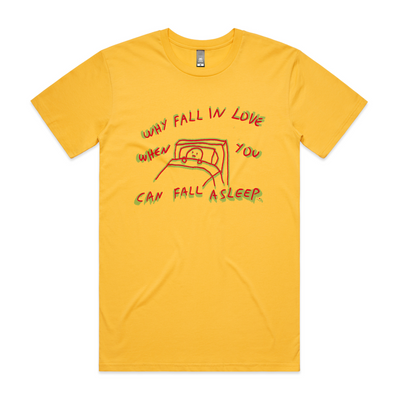 Why Fall In Love Tee by Lonely Kids Club. All clothing from our T-shirts to our shorts and hoodies are ethically made, and printed packed and shipped from Sydney.
