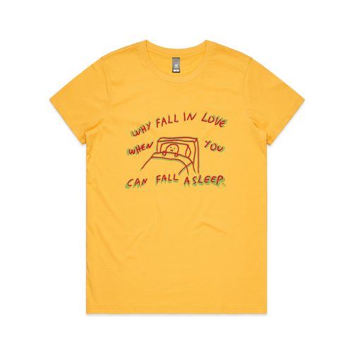 Why Fall In Love Tee by Lonely Kids Club. All clothing from our T-shirts to our shorts and hoodies are ethically made, and printed packed and shipped from Sydney.