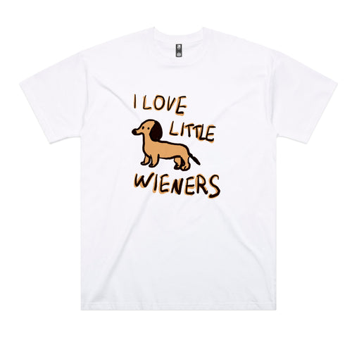 Little Wieners Tee by Lonely Kids Club. All clothing from our T-shirts to our shorts and hoodies are ethically made, and printed packed and shipped from Sydney.