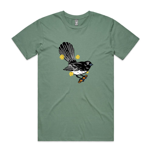 Willie Wagtail Tee by Lonely Kids Club. All clothing from our T-shirts to our shorts and hoodies are ethically made, and printed packed and shipped from Sydney.