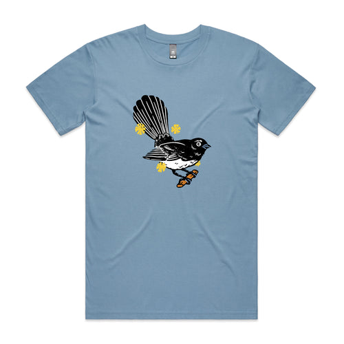 Willie Wagtail Tee by Lonely Kids Club. All clothing from our T-shirts to our shorts and hoodies are ethically made, and printed packed and shipped from Sydney.