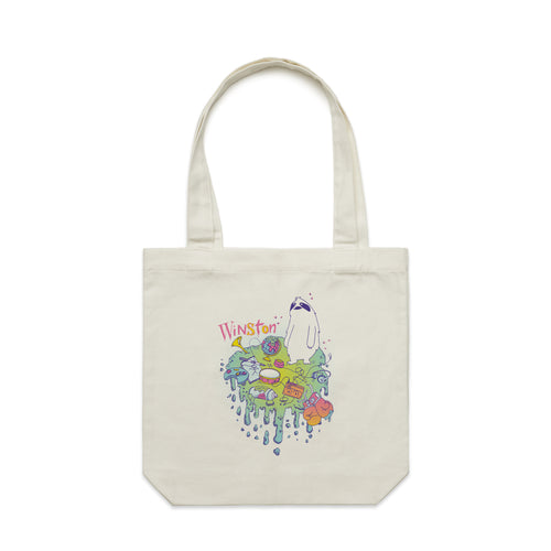 Winston Hobbies Tote by Lonely Kids Club. All clothing from our T-shirts to our shorts and hoodies are ethically made, and printed packed and shipped from Sydney.