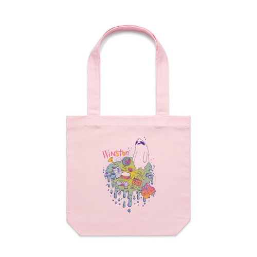 Winston Hobbies Tote by Lonely Kids Club. All clothing from our T-shirts to our shorts and hoodies are ethically made, and printed packed and shipped from Sydney.