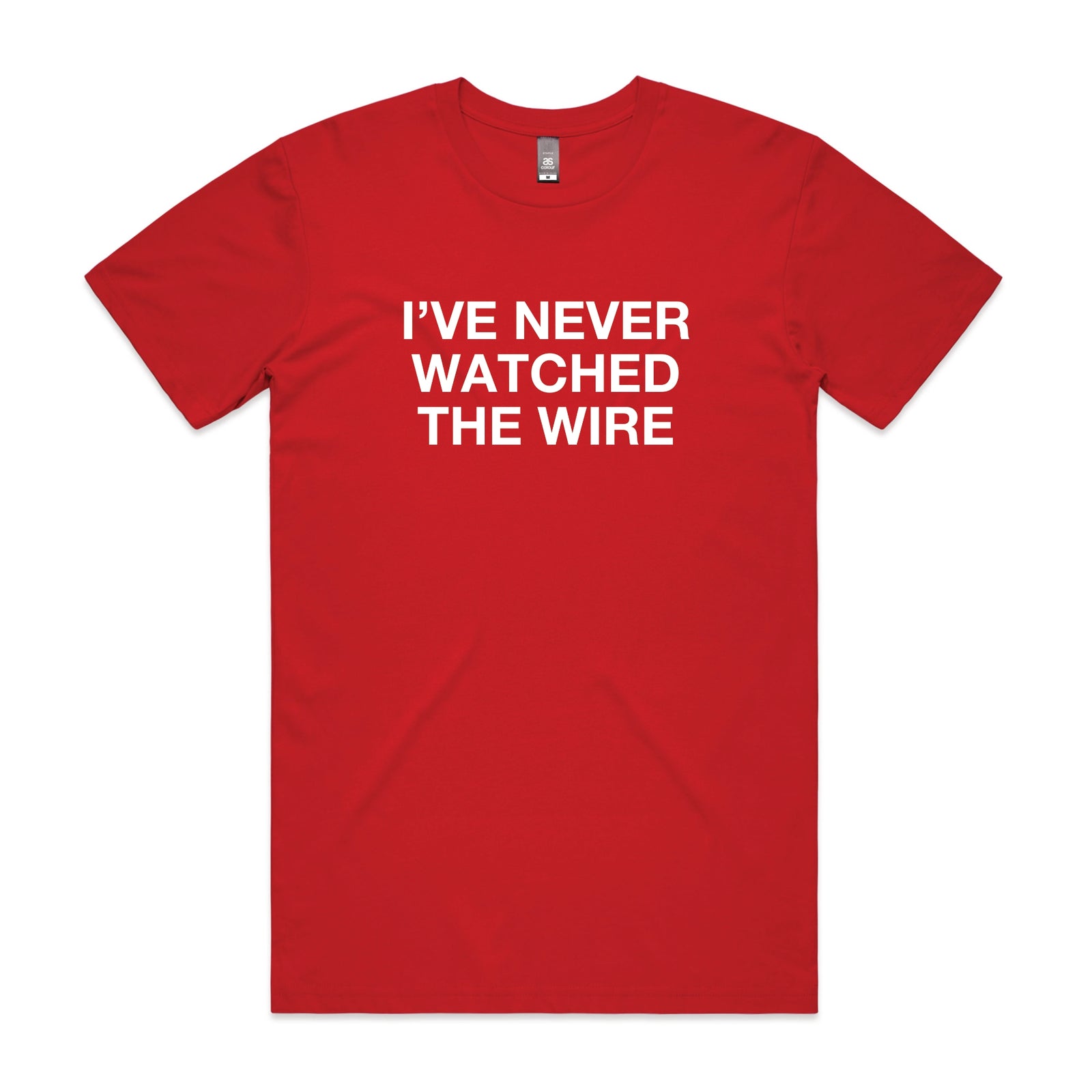 Red unisex t-shirt with The Wire TV graphic by Lonely Kids Club
