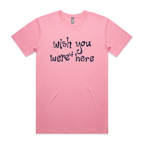 Wish You Weren't Here Tee by Lonely Kids Club. All clothing from our T-shirts to our shorts and hoodies are ethically made, and printed packed and shipped from Sydney.