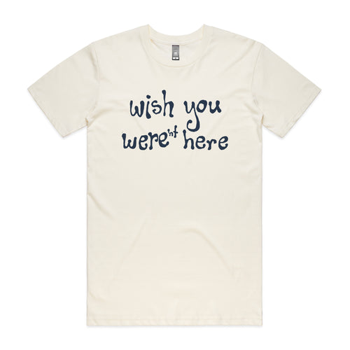 Wish You Weren't Here Tee by Lonely Kids Club. All clothing from our T-shirts to our shorts and hoodies are ethically made, and printed packed and shipped from Sydney.