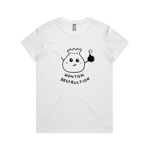 Wonton Destruction Tee by Lonely Kids Club. All clothing from our T-shirts to our shorts and hoodies are ethically made, and printed packed and shipped from Sydney.