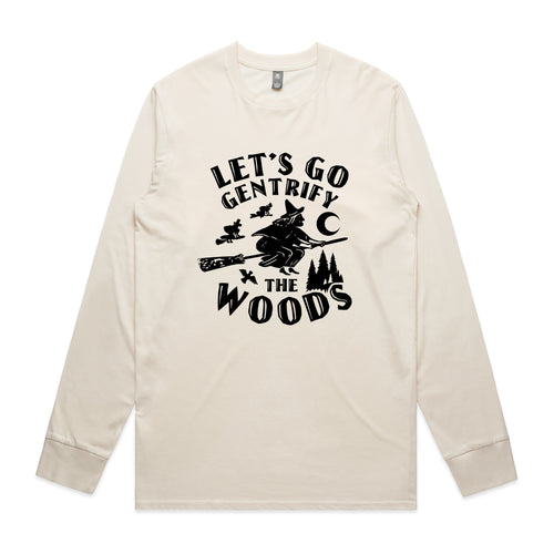 Gentrify The Woods Tee by Lonely Kids Club. All clothing from our T-shirts to our shorts and hoodies are ethically made, and printed packed and shipped from Sydney.