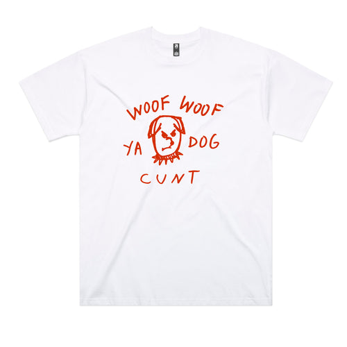 Woof Woof Tee by Lonely Kids Club. All clothing from our T-shirts to our shorts and hoodies are ethically made, and printed packed and shipped from Sydney.