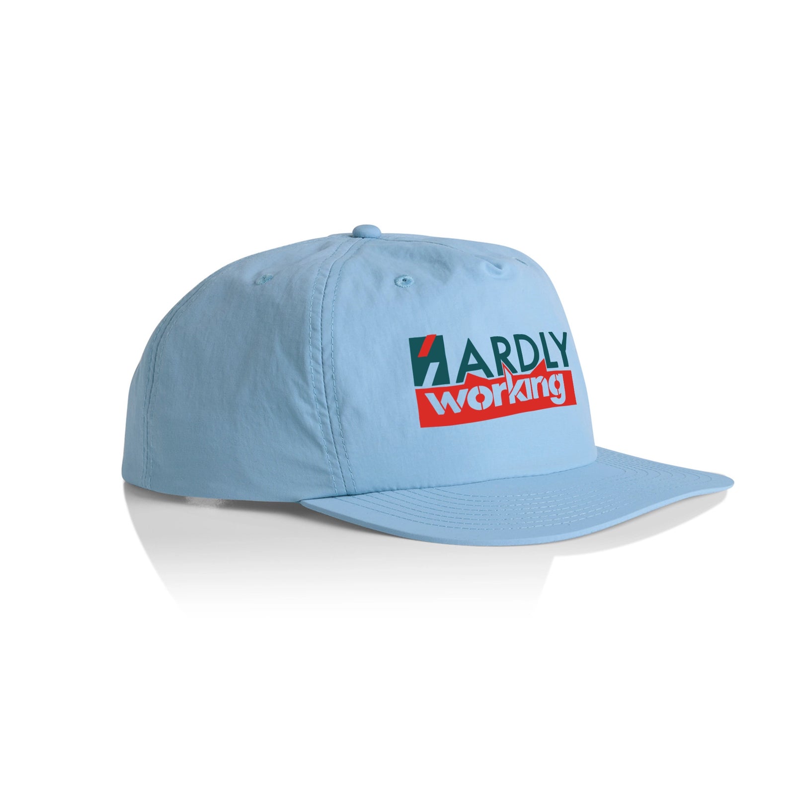 Carolina Blue active cap with Hardly Working Hat graphic by Lonely Kids Club