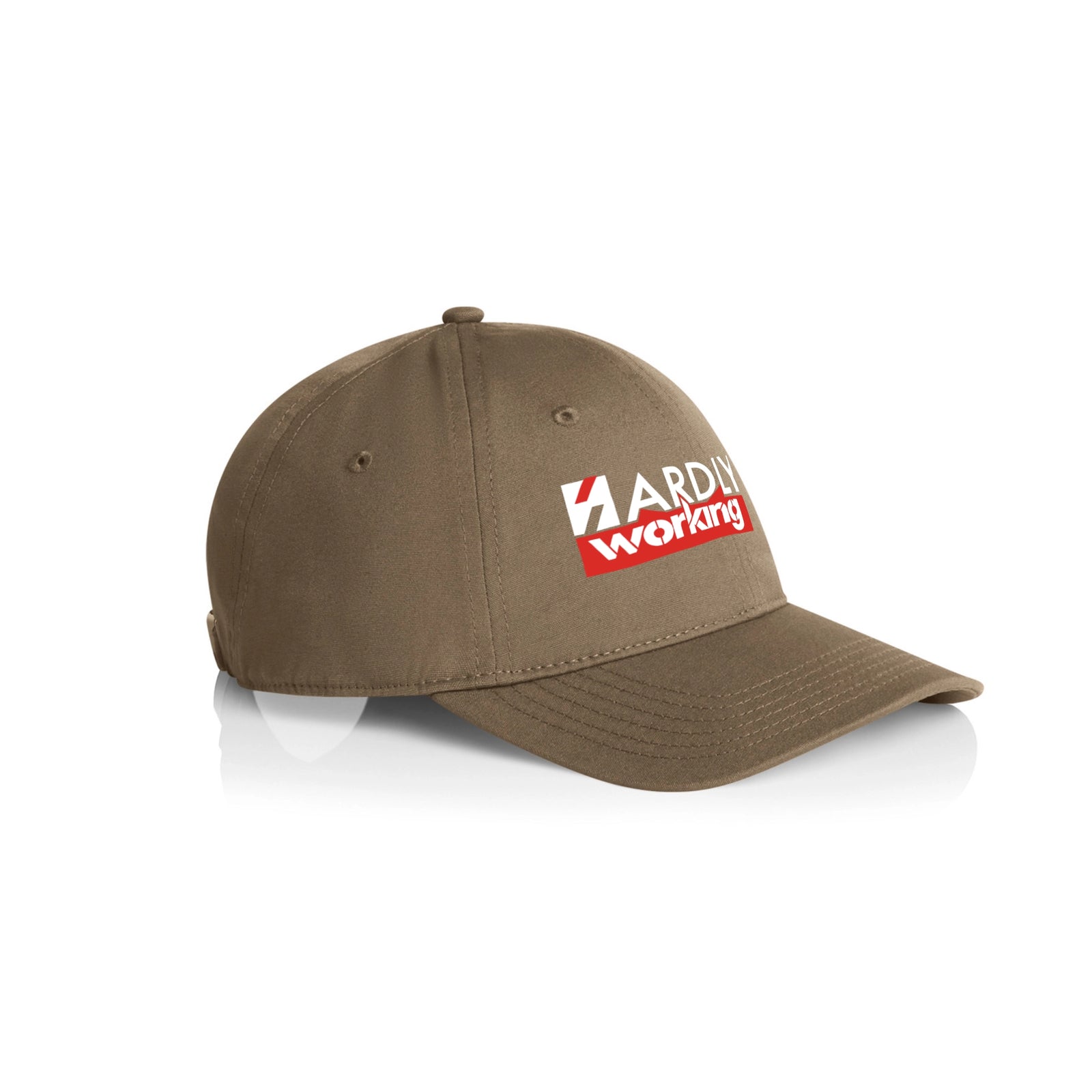 Walnut classic cap with Hardly Working Hat graphic by Lonely Kids Club