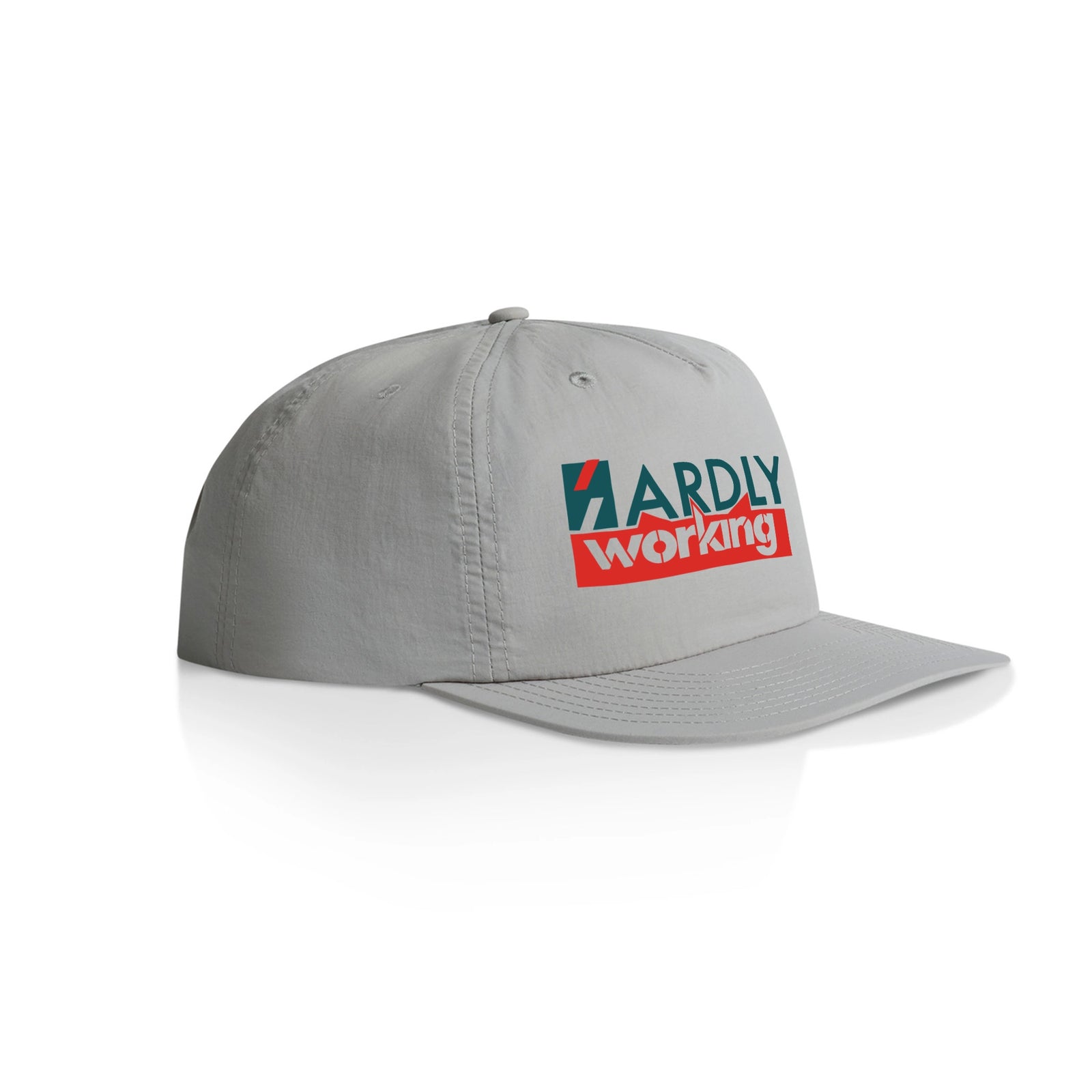 Grey active cap with Hardly Working Hat graphic by Lonely Kids Club