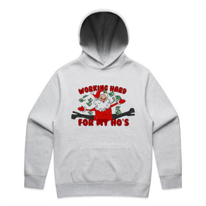 Working Hard For My Ho's Hoodie by Lonely Kids Club. All clothing from our T-shirts to our shorts and hoodies are ethically made, and printed packed and shipped from Sydney.