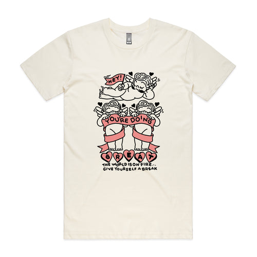 World On Fire Tee by Lonely Kids Club. All clothing from our T-shirts to our shorts and hoodies are ethically made, and printed packed and shipped from Sydney.