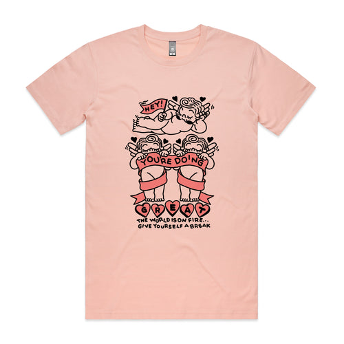 World On Fire Tee by Lonely Kids Club. All clothing from our T-shirts to our shorts and hoodies are ethically made, and printed packed and shipped from Sydney.