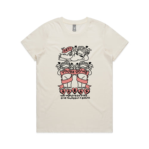 World On Fire Tee by Lonely Kids Club. All clothing from our T-shirts to our shorts and hoodies are ethically made, and printed packed and shipped from Sydney.