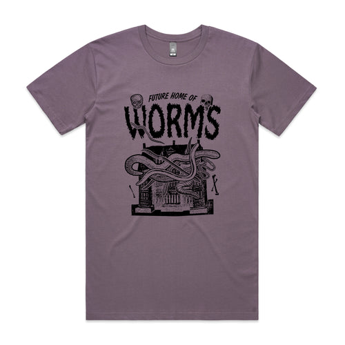 Home Of Worms Tee by Lonely Kids Club. All clothing from our T-shirts to our shorts and hoodies are ethically made, and printed packed and shipped from Sydney.