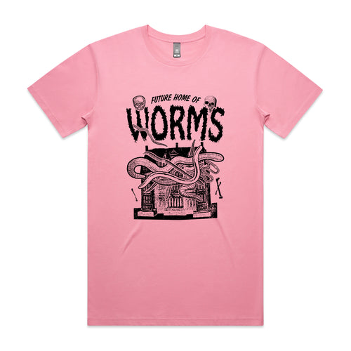 Home Of Worms Tee by Lonely Kids Club. All clothing from our T-shirts to our shorts and hoodies are ethically made, and printed packed and shipped from Sydney.