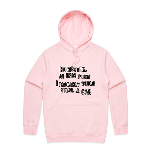 Would Steal A Car Hoodie by Lonely Kids Club. All clothing from our T-shirts to our shorts and hoodies are ethically made, and printed packed and shipped from Sydney.