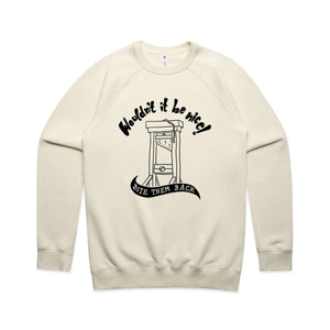 Wouldn't It Be Nice Jumper by Lonely Kids Club. All clothing from our T-shirts to our shorts and hoodies are ethically made, and printed packed and shipped from Sydney.