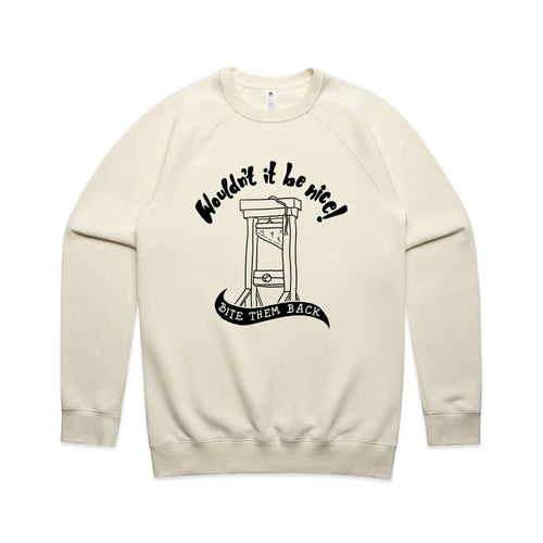 Wouldn't It Be Nice Jumper by Lonely Kids Club. All clothing from our T-shirts to our shorts and hoodies are ethically made, and printed packed and shipped from Sydney.